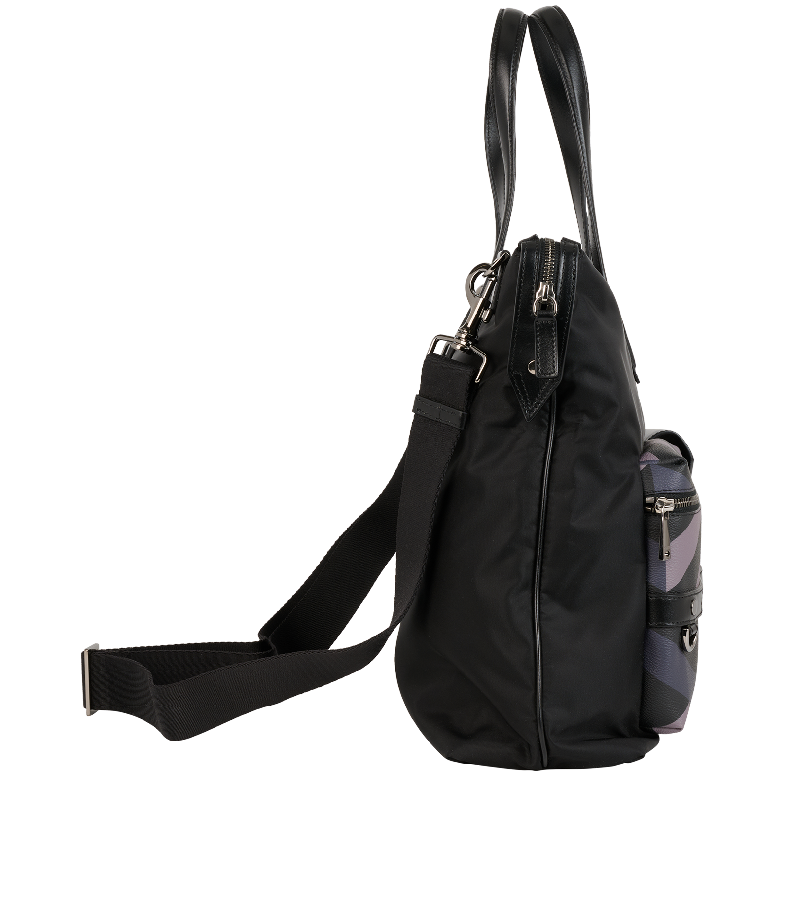 Greca Cargo Tote, &pound;395, Handbags, Black/Grey, Nylon, Side view